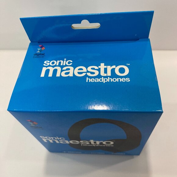 Sonic Maestro Stereo Headphones in Factory Seal box - Navy Blue - Picture 6 of 7
